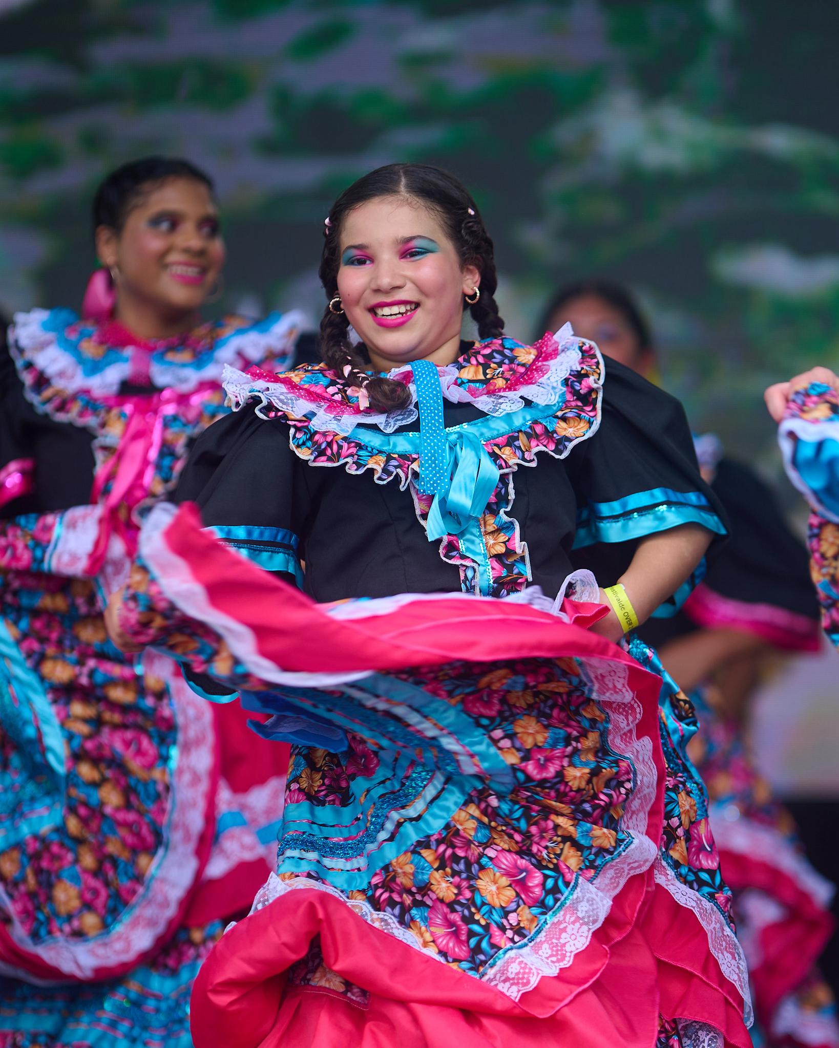 Young dancer performing at a community event