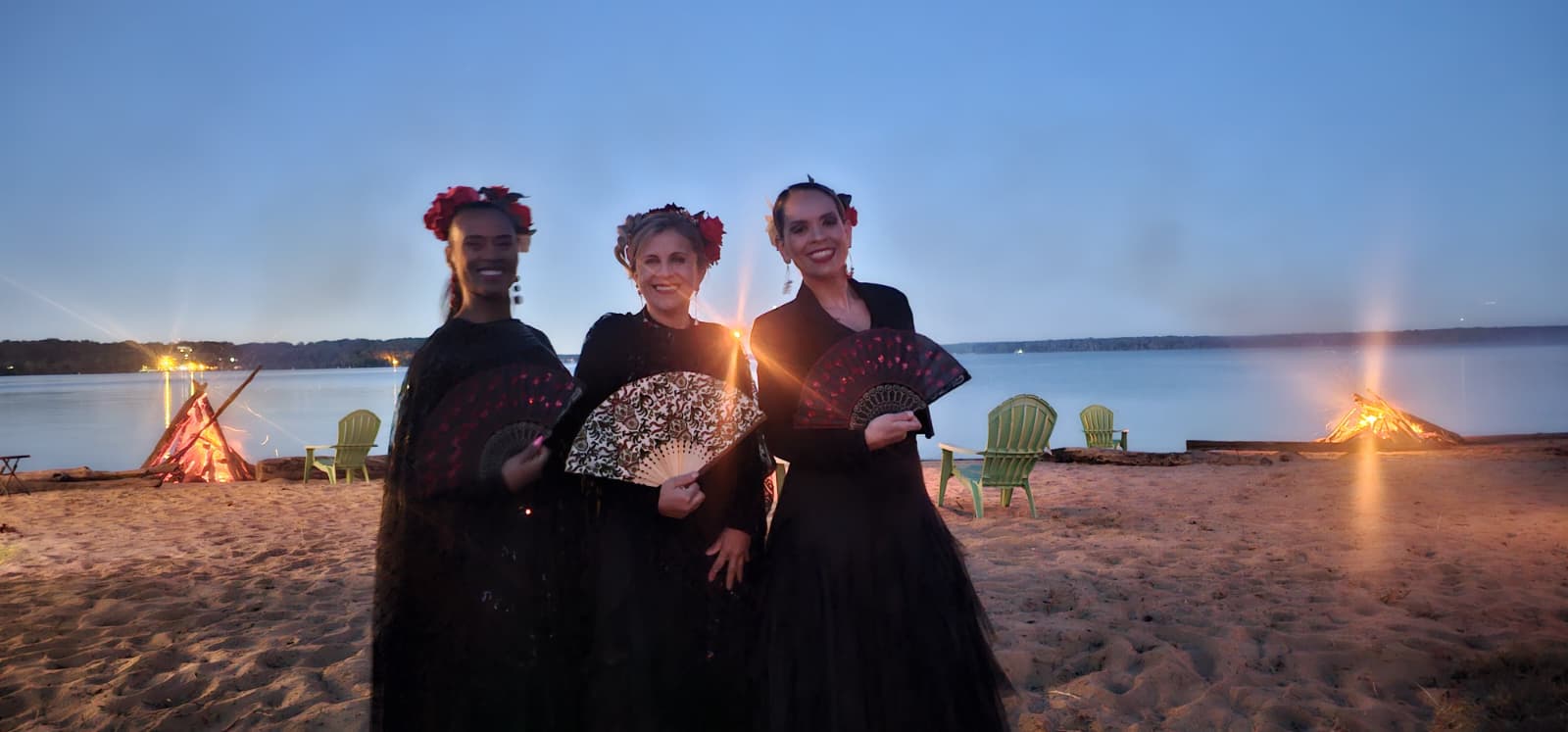 Dancers performing at a private event at the beach